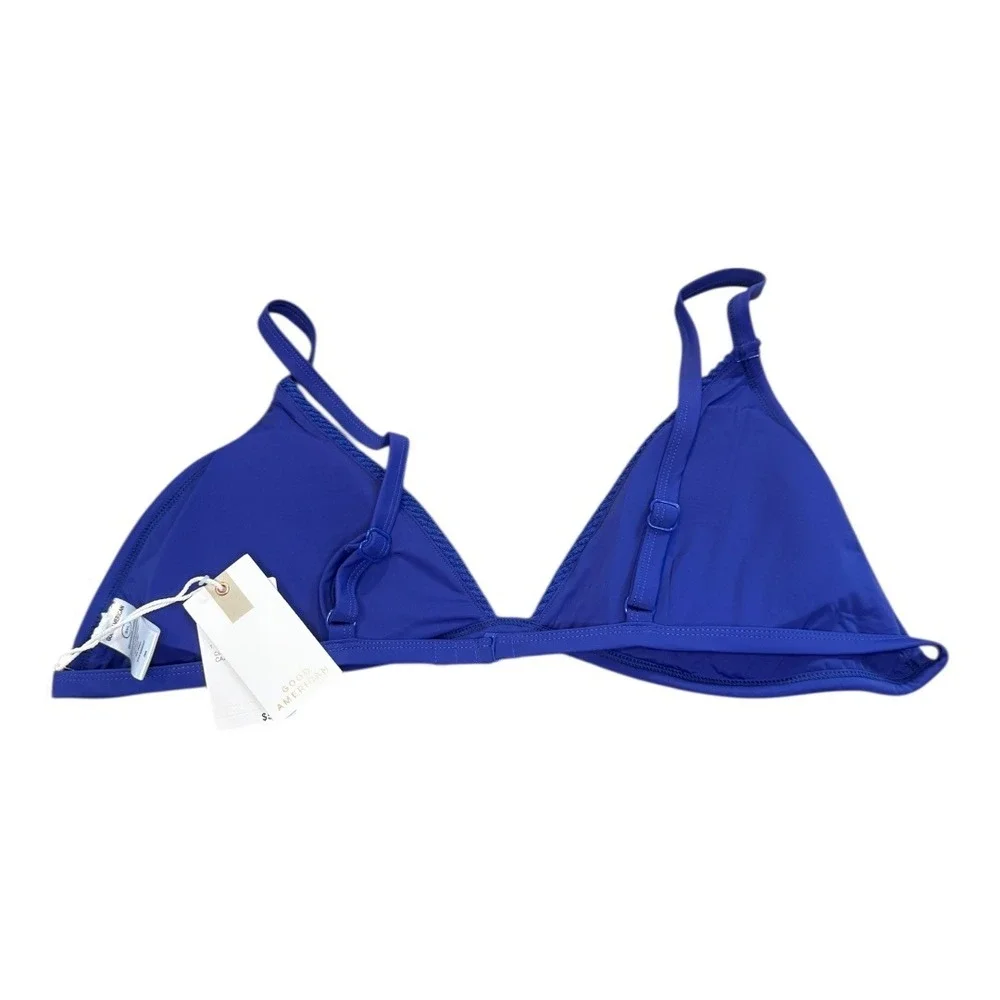 Good American Capri Blue Textured Triangle Bikini‎ Top GSW0632LV 3XL NWT